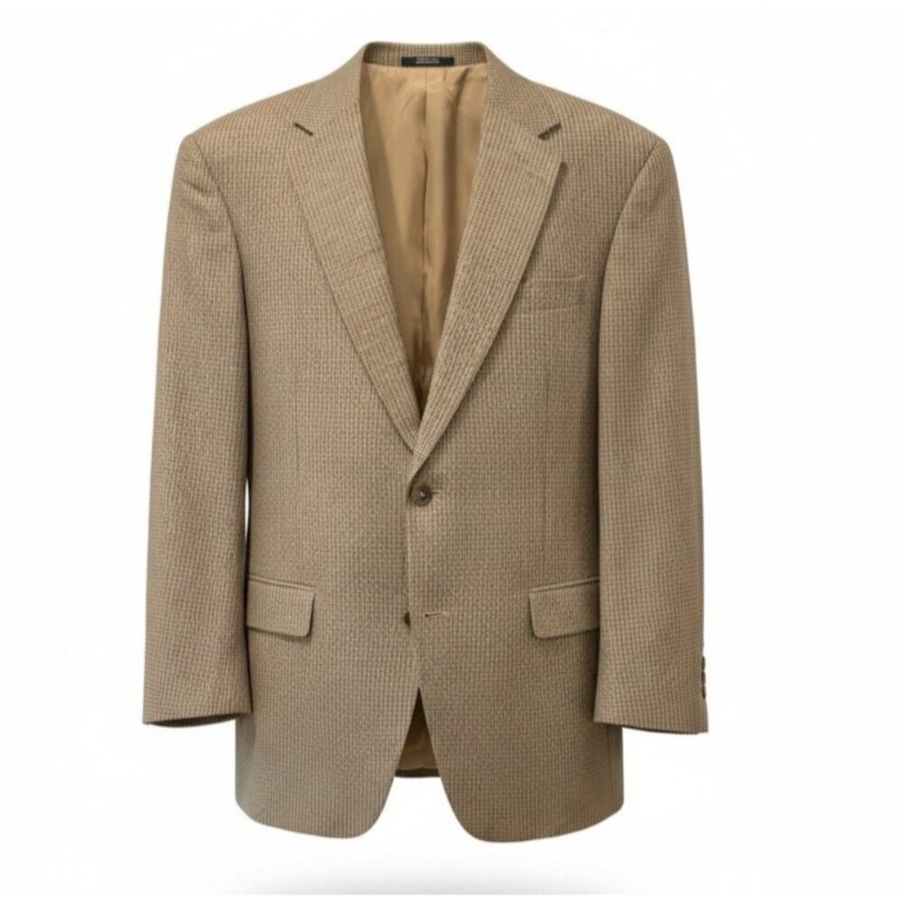 Hart Schaffner Marx For Dillards Brown Box Check Blazer Sport Coat Jacket 40R